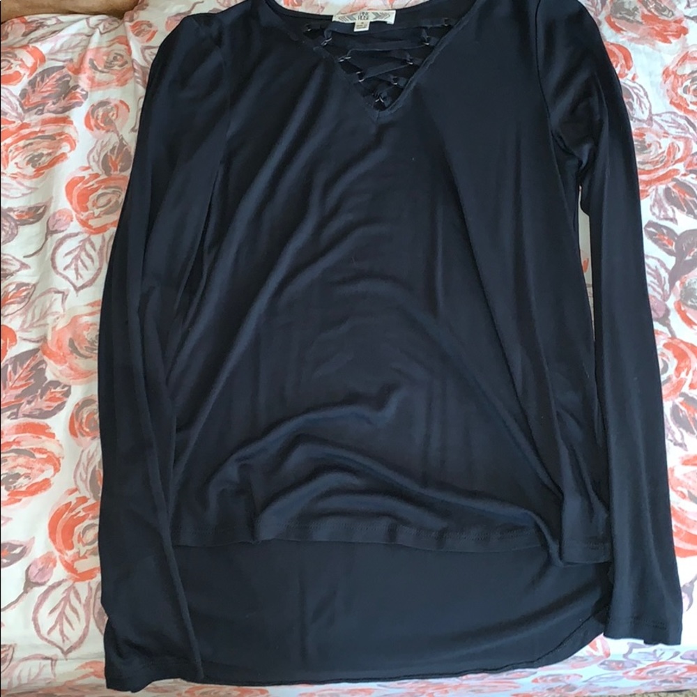 Lace up long sleeve shirt